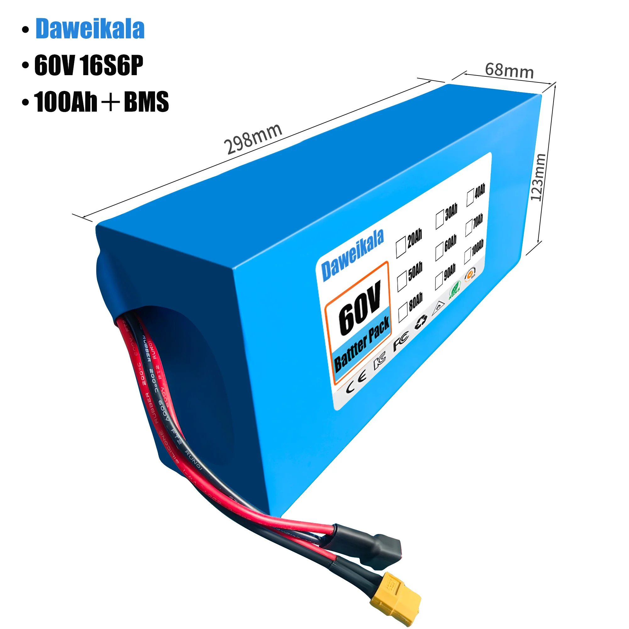 60V 50Ah Electric Scooter Battery - Batterie de vélo électrique 60V 100Ah