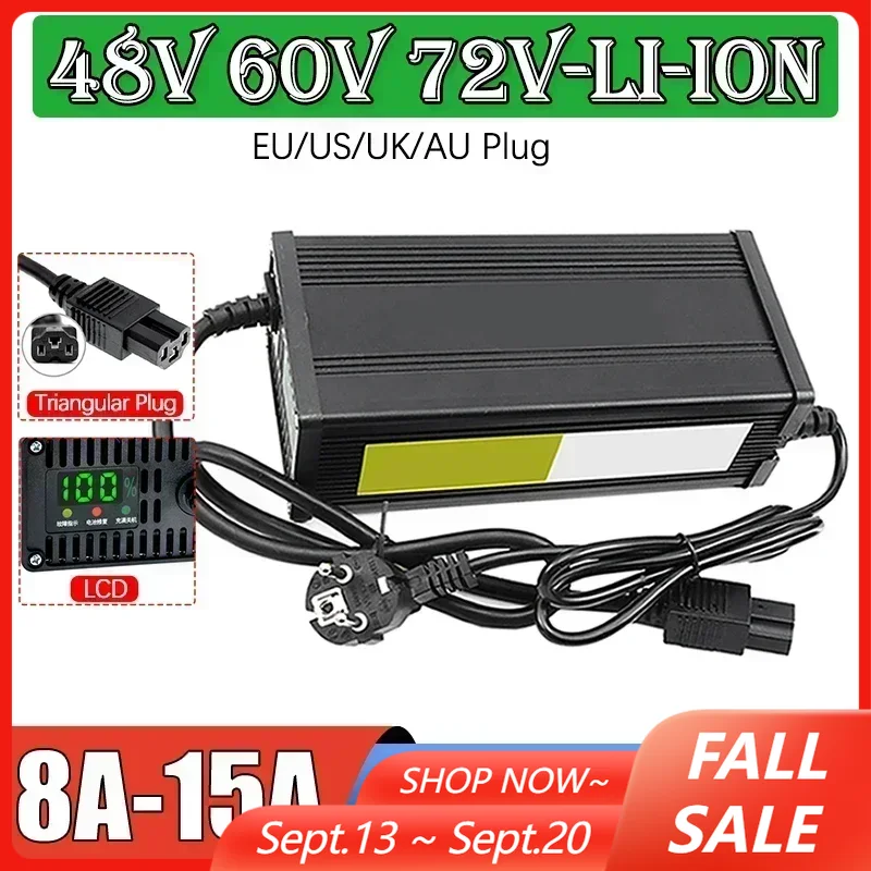 72V 15A Fast Charger - Chargeur de batterie au Lithium pour