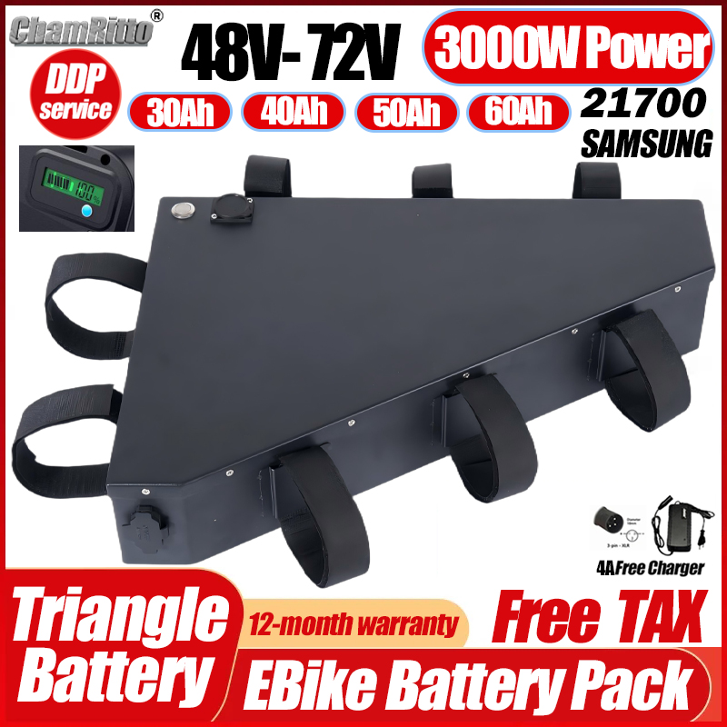 Vélo électrique 36v 48v 52v 20 - 72V 50Ah 21700 Lithium Battery avis et prix